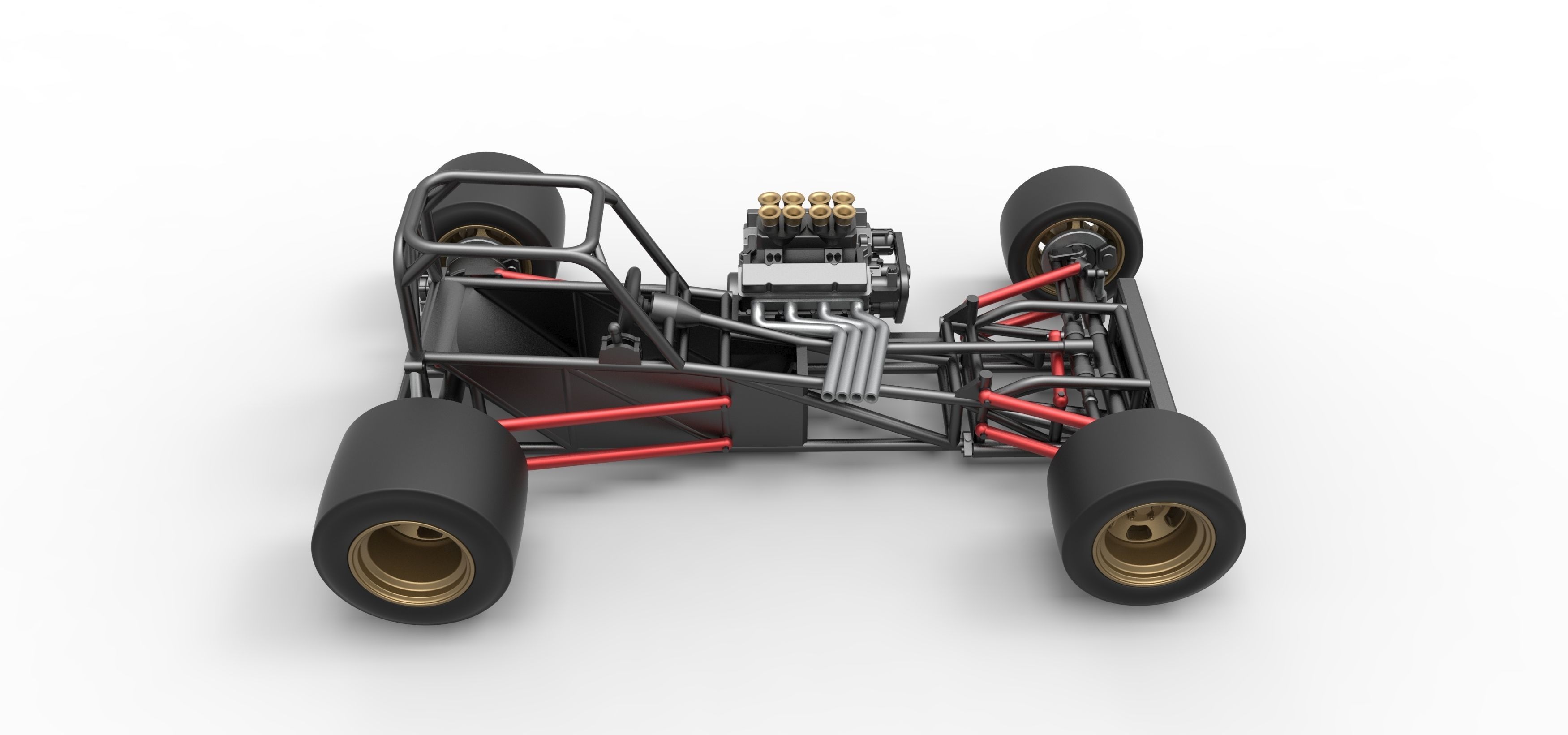 Supermodified front engine race car Base Scale 1 to 25 3D print model_21