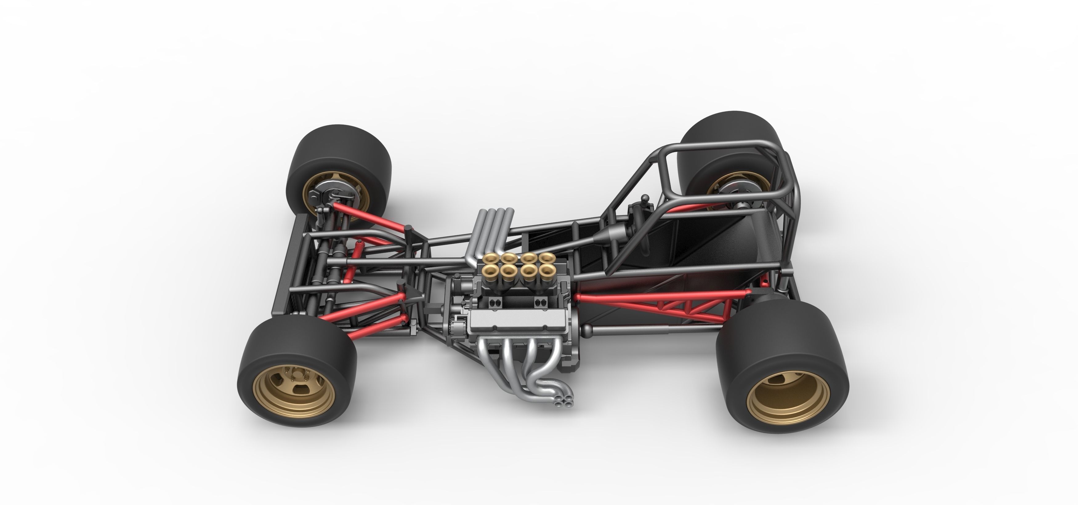 Supermodified front engine race car Base Scale 1 to 25 3D print model_10