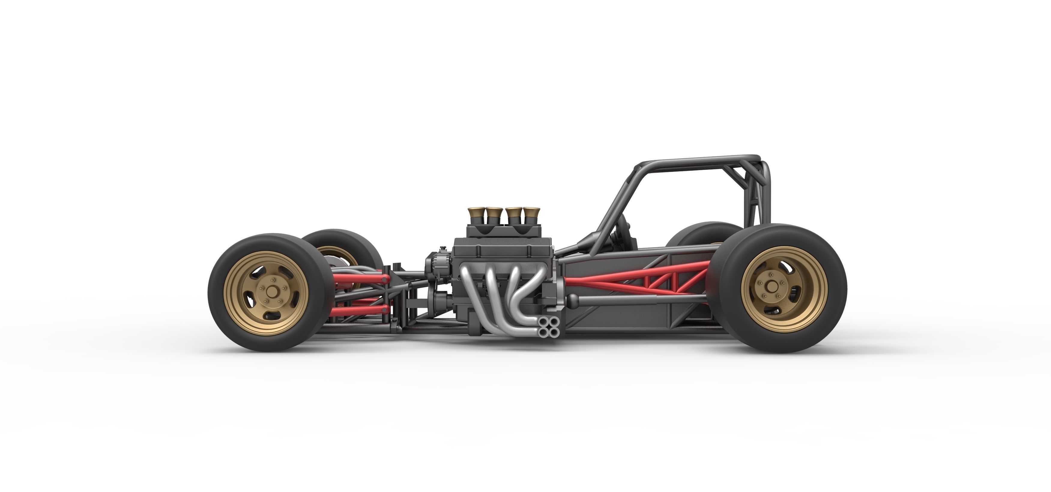 Supermodified front engine race car Base Scale 1 to 25 3D print model_9