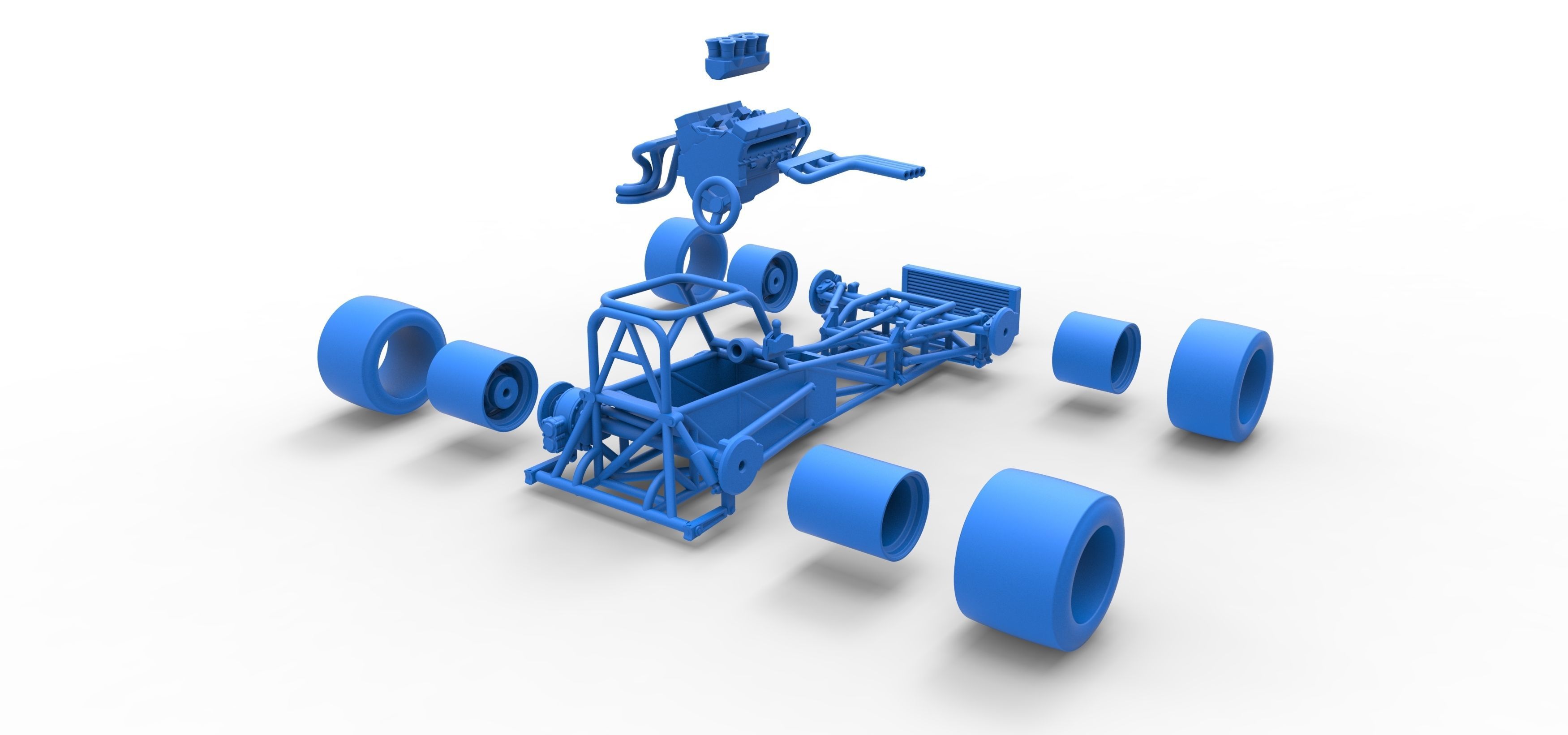 Supermodified front engine race car Base Scale 1 to 25 3D print model_58