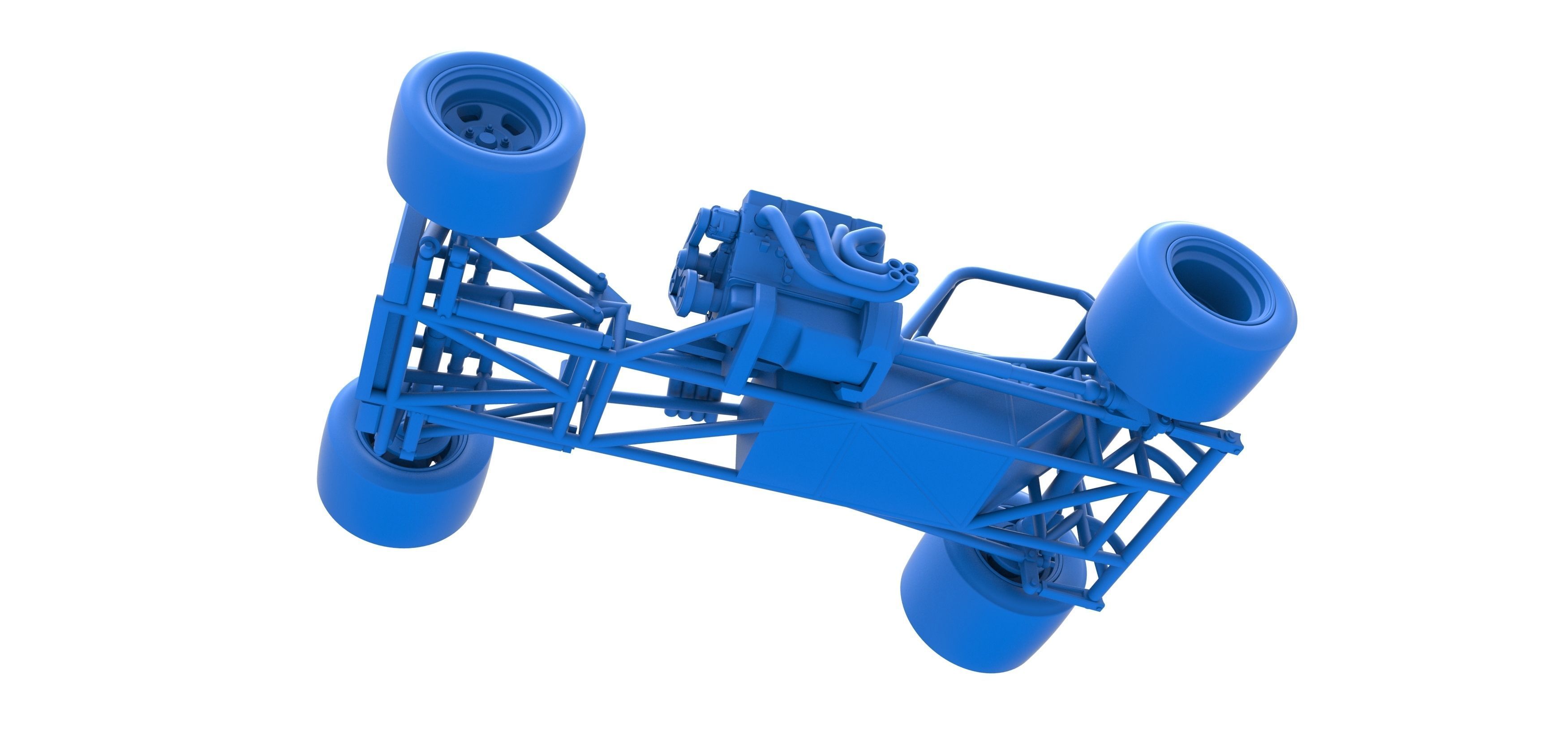 Supermodified front engine race car Base Scale 1 to 25 3D print model_28