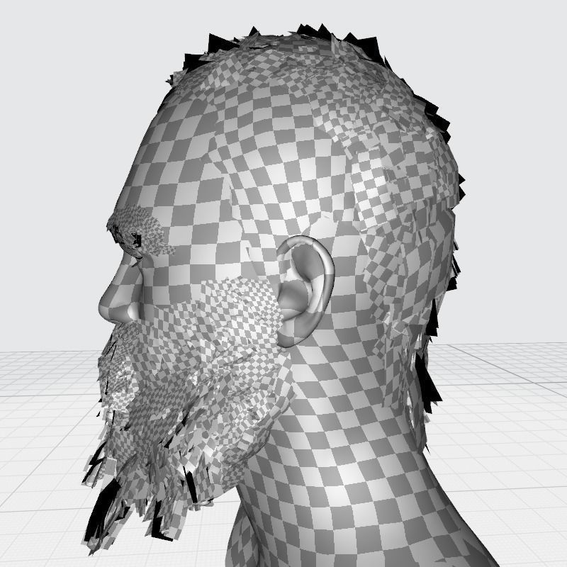3D model Berber Male Hair - Messy long Beard Mustache VR / AR / low ...