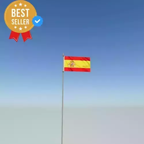 Flag of Spain Low-poly 3D model
