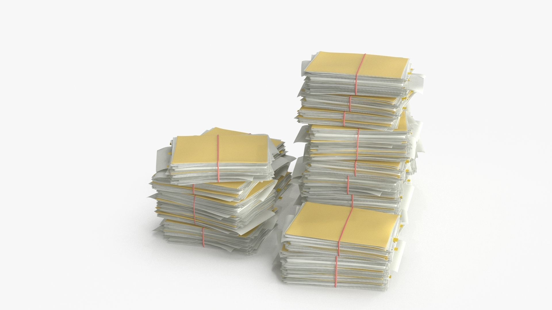 Pile of Paper Files Archive stack Set of 3 Low-poly 3D model_13