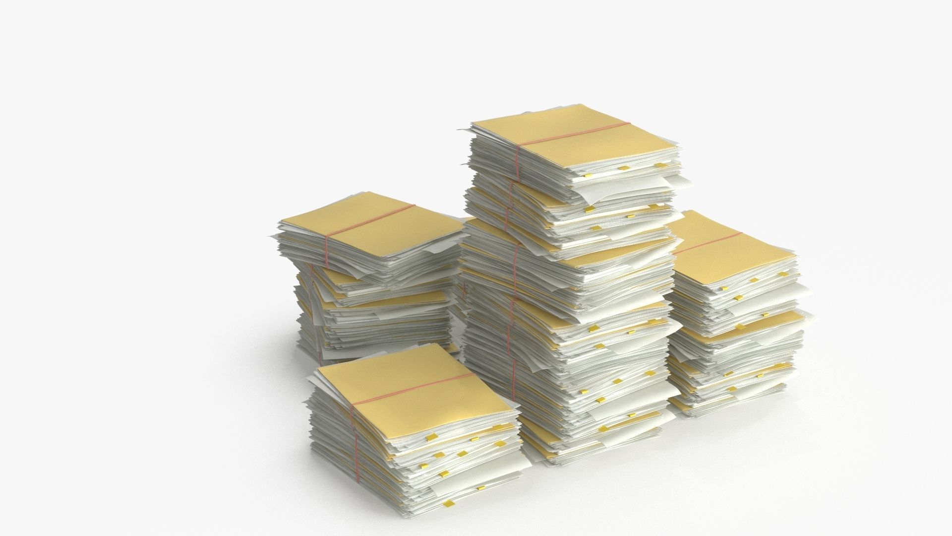 Pile of Paper Files Archive stack Set of 3 Low-poly 3D model_12