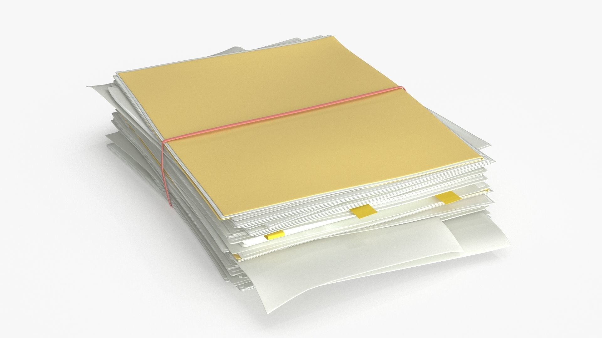 Pile of Paper Files Archive stack Set of 3 Low-poly 3D model_5