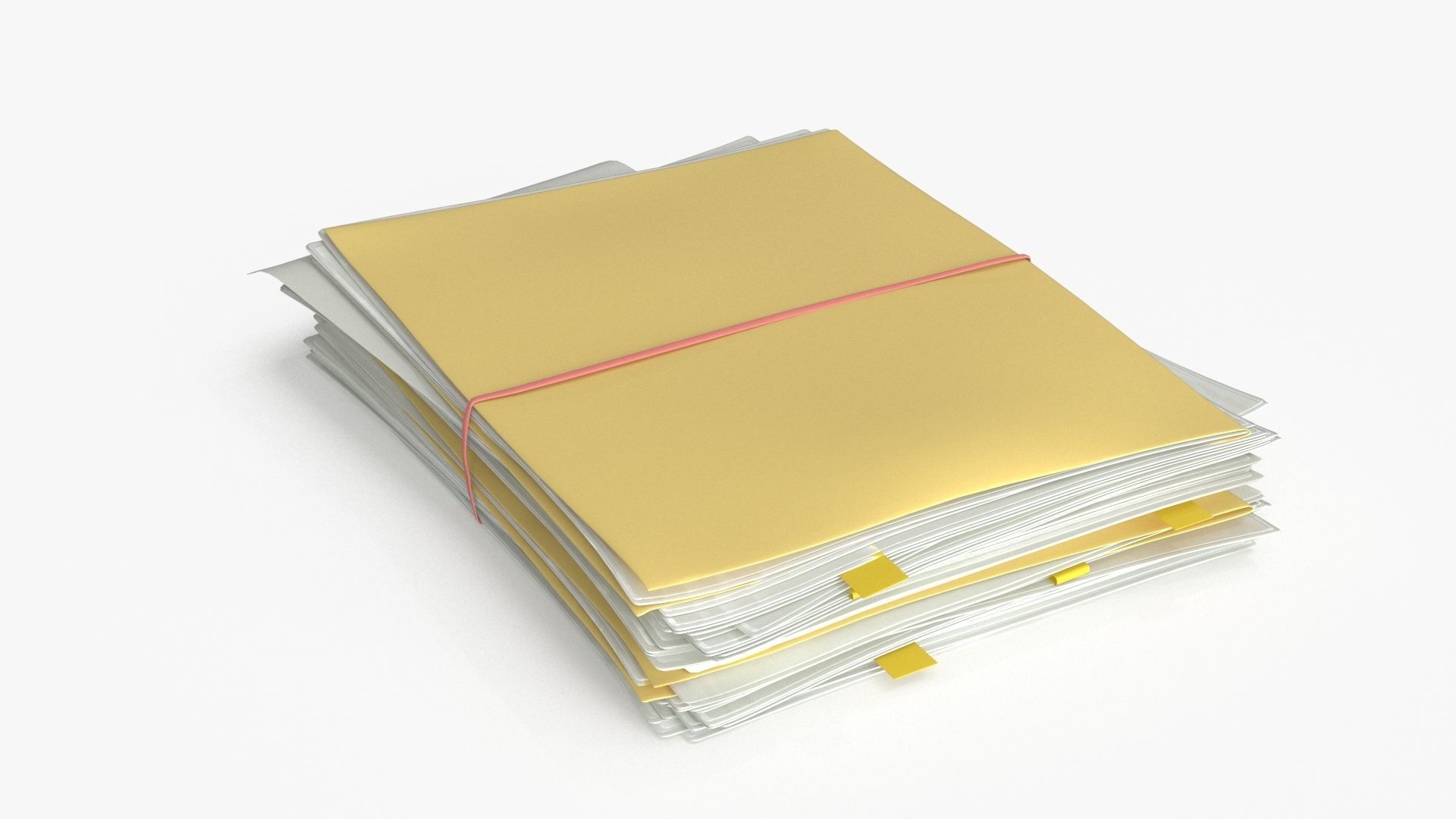 Pile of Paper Files Archive stack Set of 3 Low-poly 3D model_4