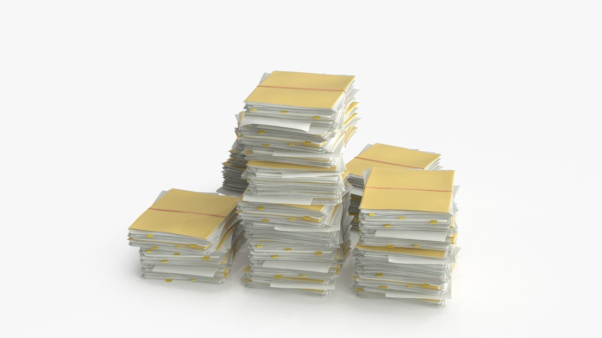 Pile of Paper Files Archive stack Set of 3 Low-poly 3D model_11