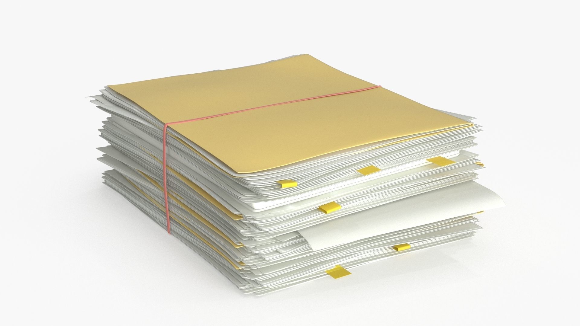 Pile of Paper Files Archive stack Set of 3 Low-poly 3D model_3