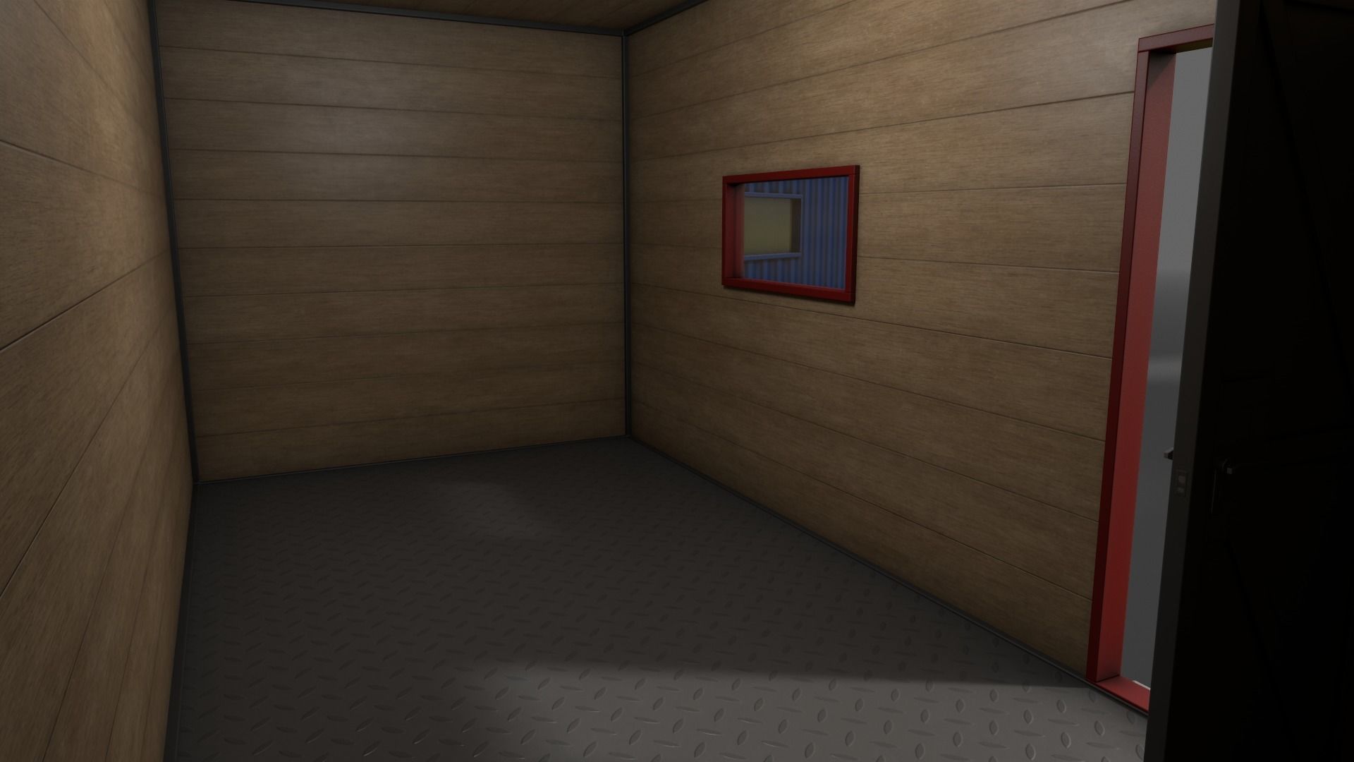 PBR Container House AA 20ft V4 Low-poly 3D model_17