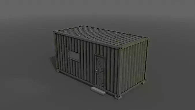 PBR Container House AA 20ft V4 Low-poly 3D model