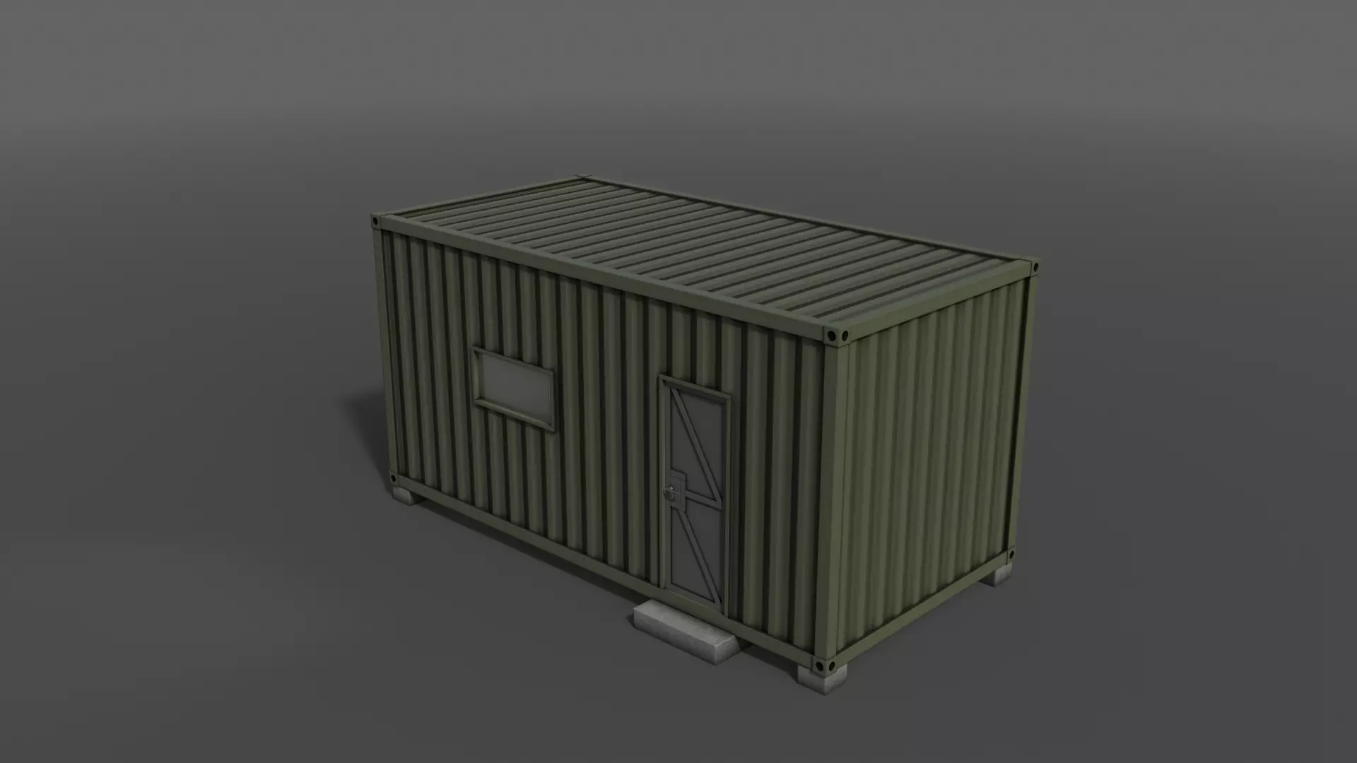 PBR Container House AA 20ft V4 Low-poly 3D model_0
