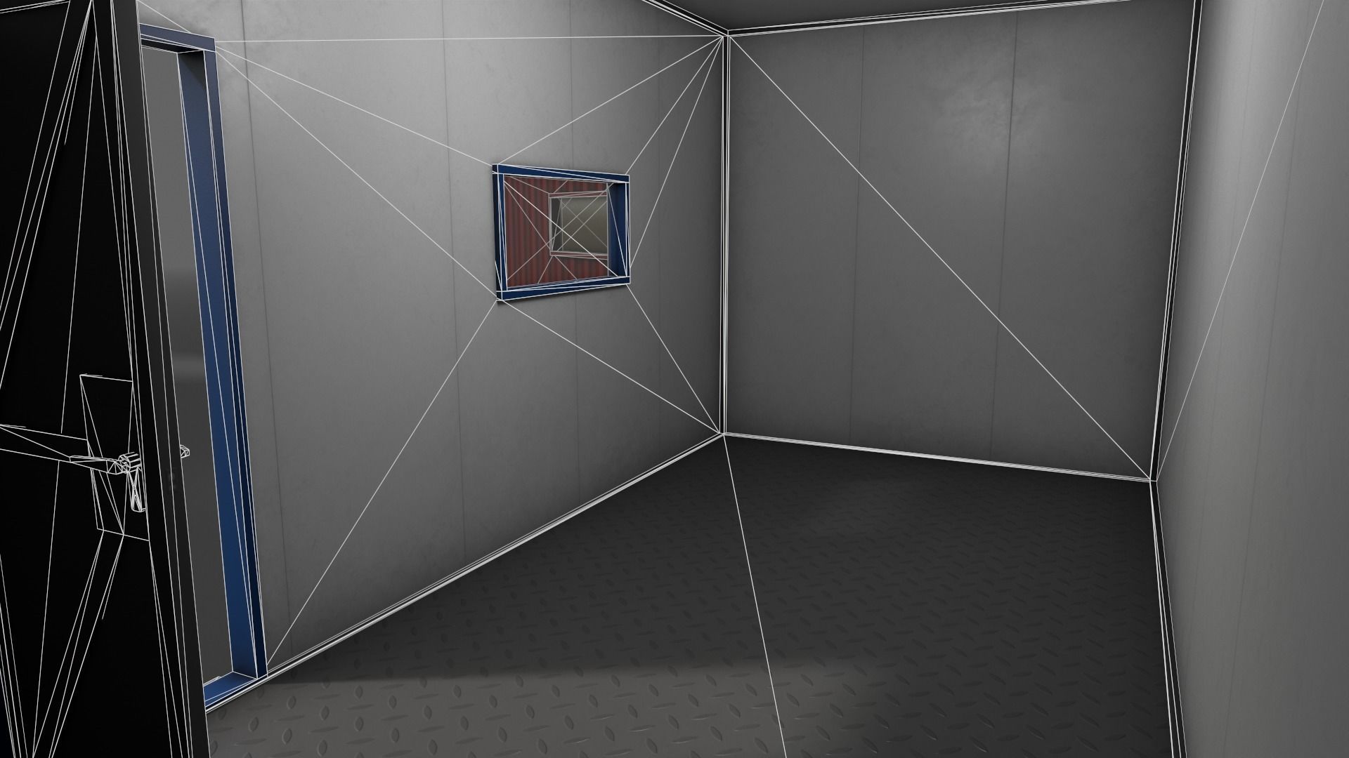 PBR Container House AA 20ft V4 Low-poly 3D model_15