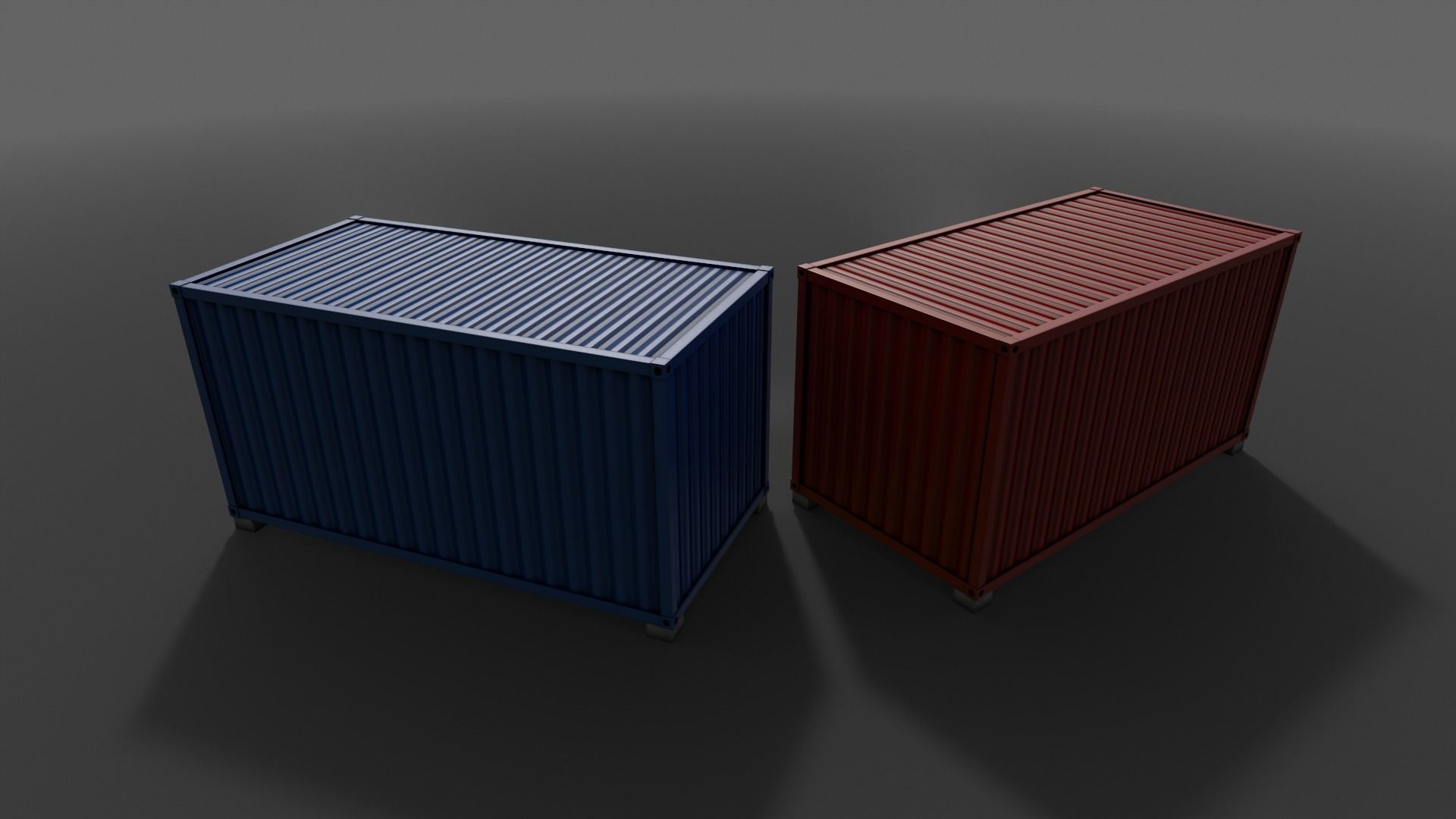 PBR Container House AA 20ft V4 Low-poly 3D model_20