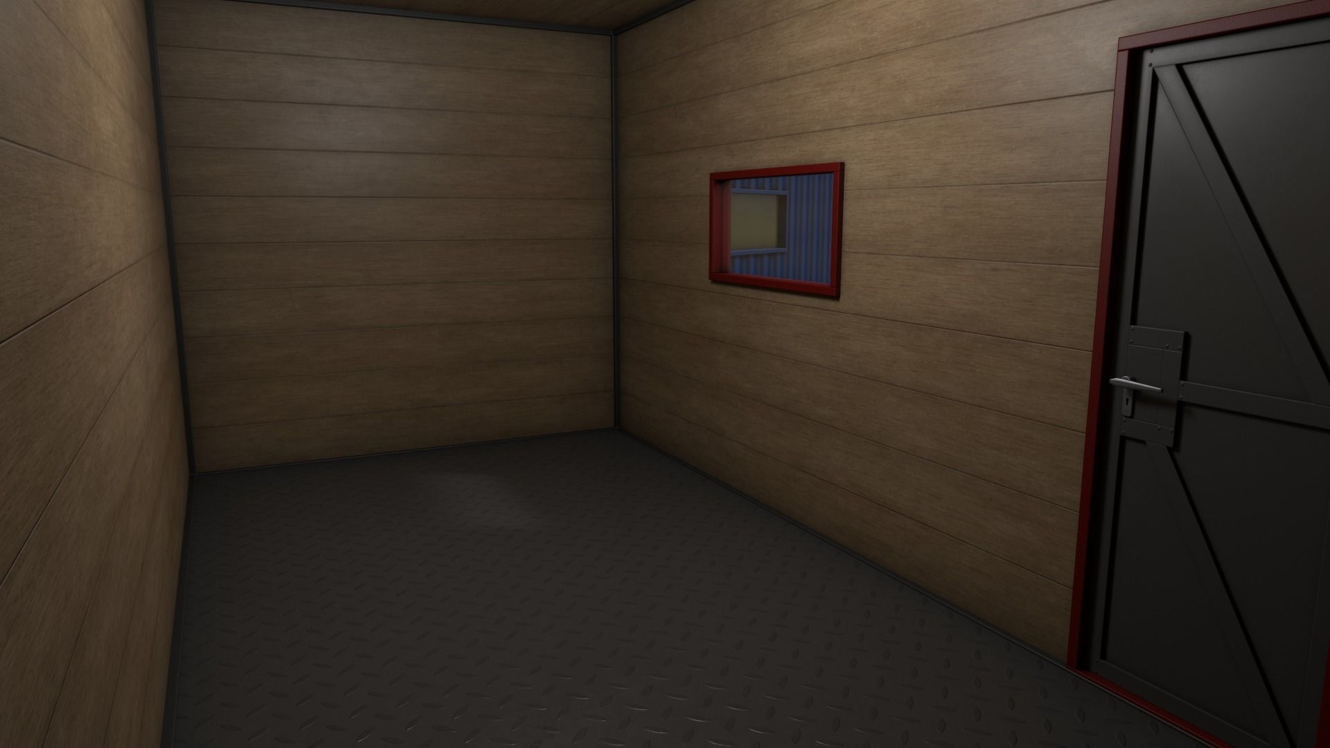 PBR Container House AA 20ft V4 Low-poly 3D model_16