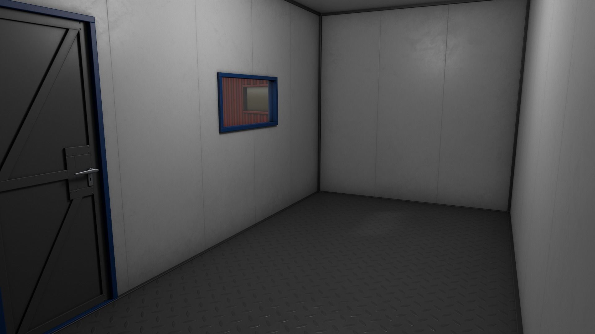 PBR Container House AA 20ft V4 Low-poly 3D model_13