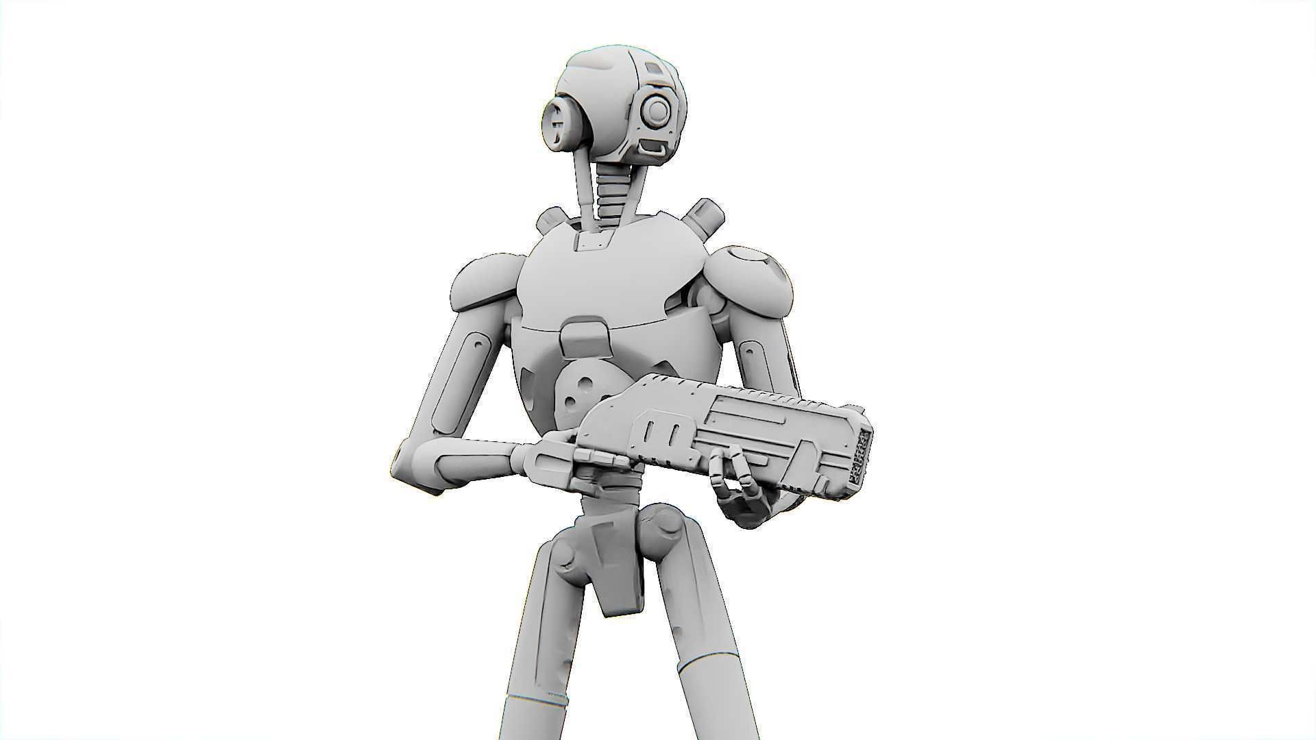 BATTLE DROID X-5000   RIGGED 3D model_30