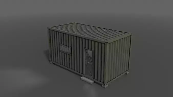 PBR Container House CA 20ft V4 Low-poly 3D model