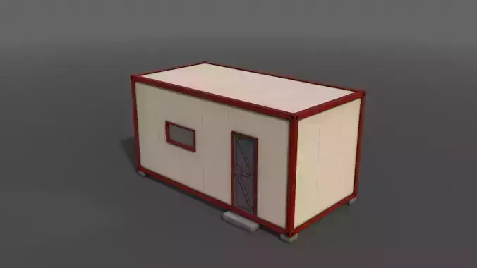 PBR Container House AB 20ft V4 Low-poly 3D model