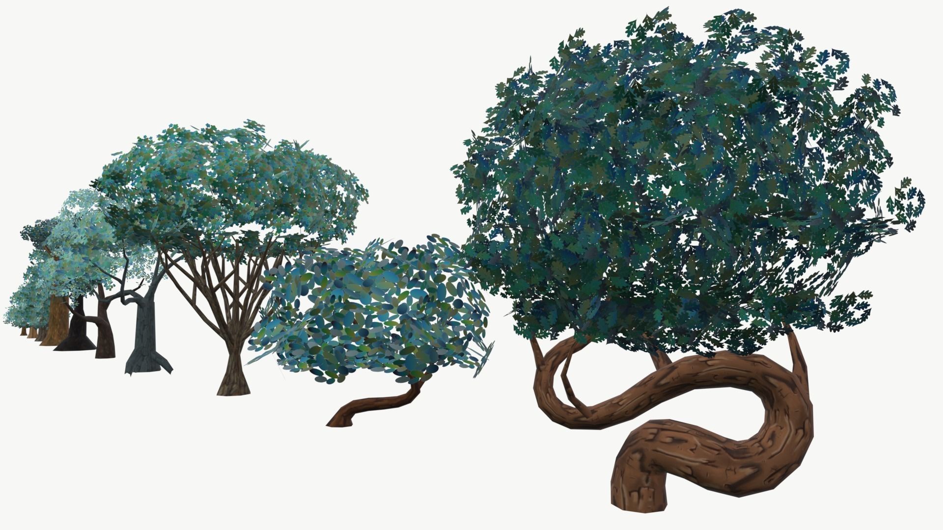 Tree package - animated game set for Unity Low-poly 3D model_5