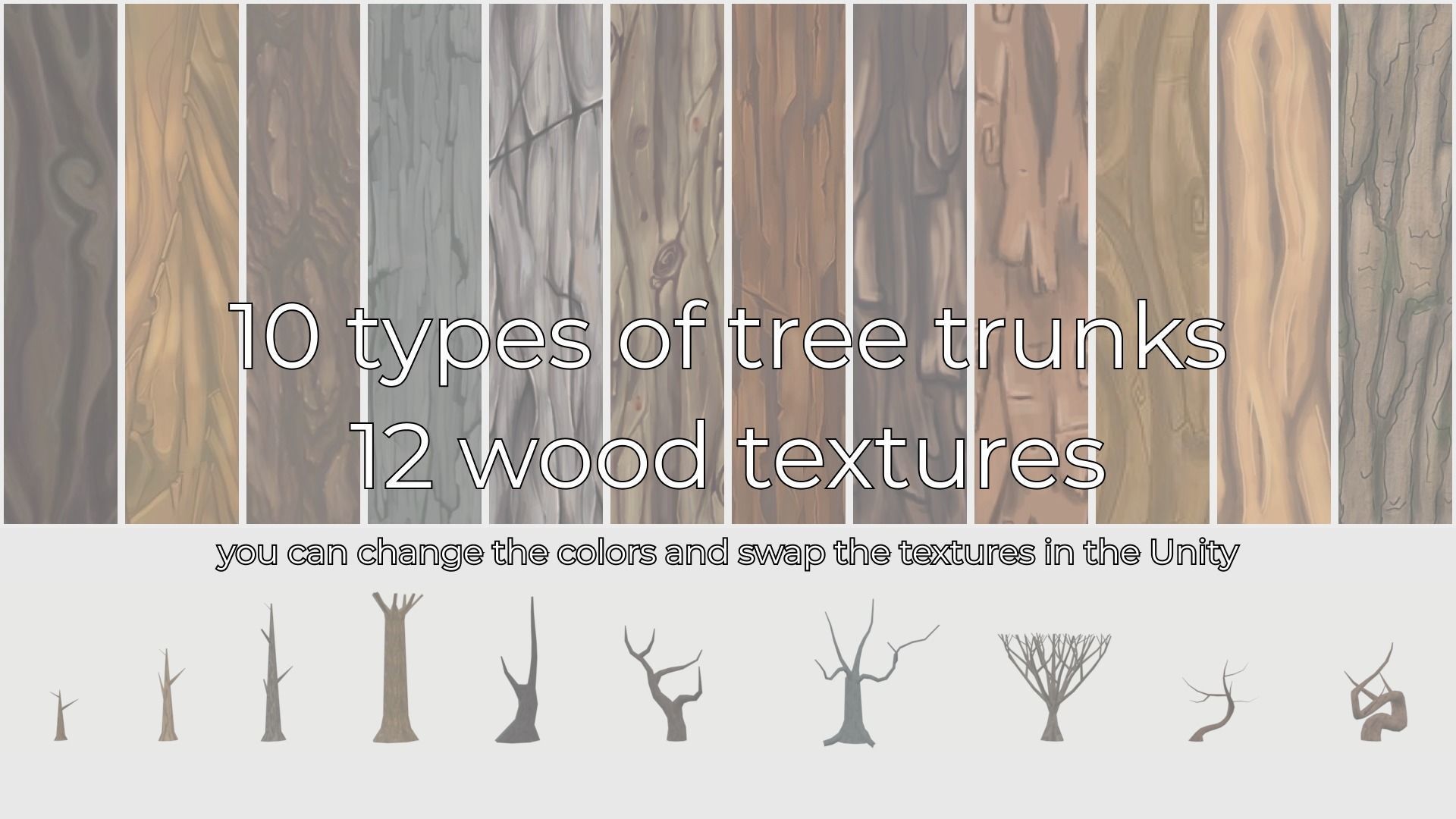 Tree package - animated game set for Unity Low-poly 3D model_2