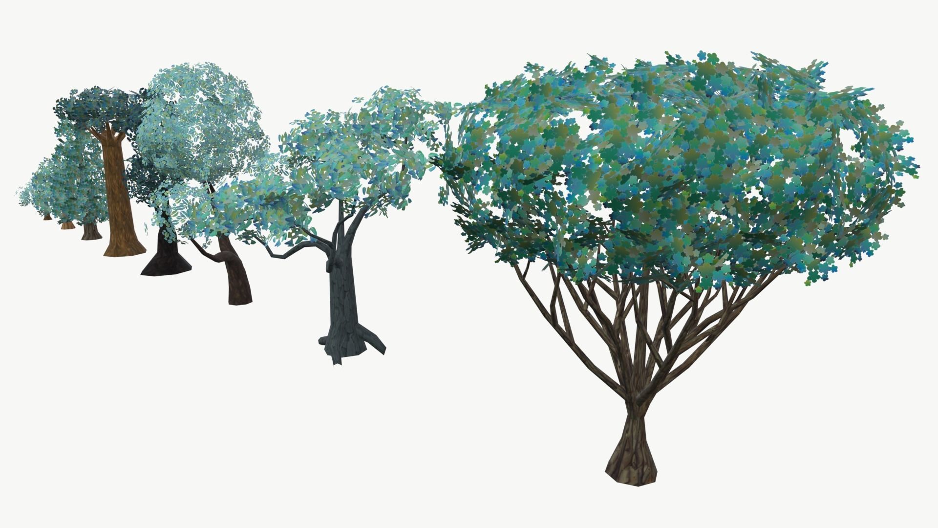 Tree package - animated game set for Unity Low-poly 3D model_6