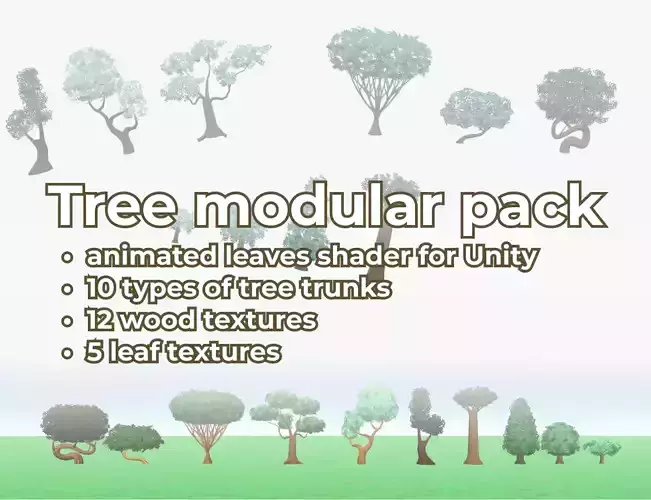 Tree package - animated game set for Unity Low-poly 3D model Tree package - animated game set for Unity Low-poly 3D model