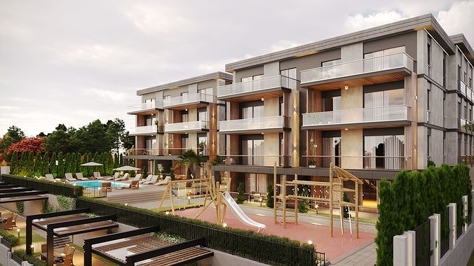 Apartment Design Exterior 3D model 3D model 2