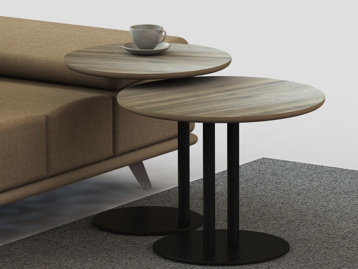 Side Table D500x500 3D model_5