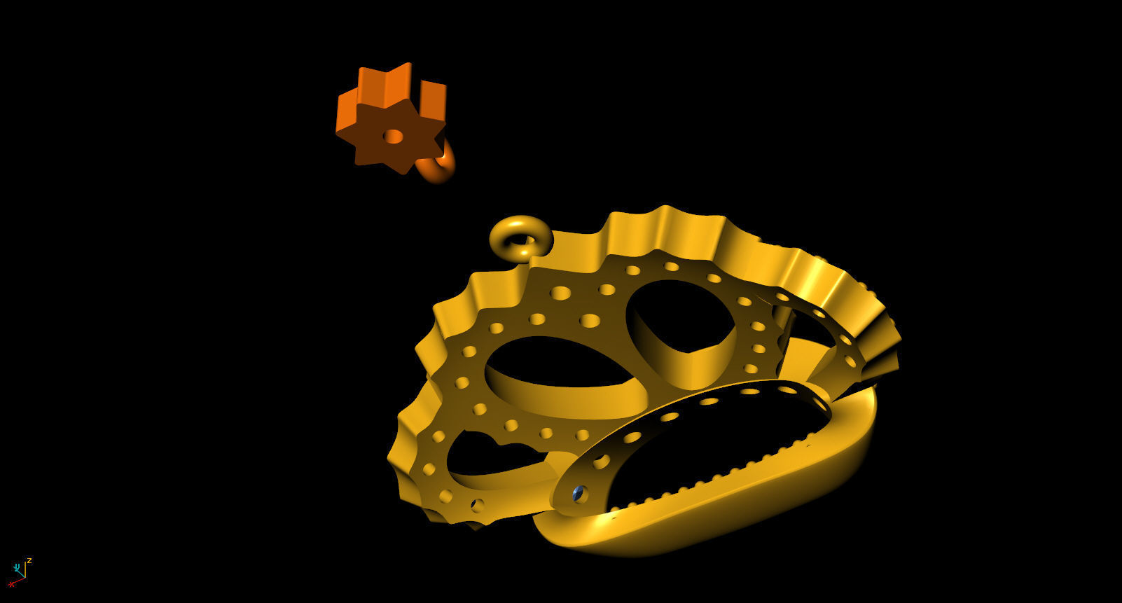 Crown Pendant 3D print model_10