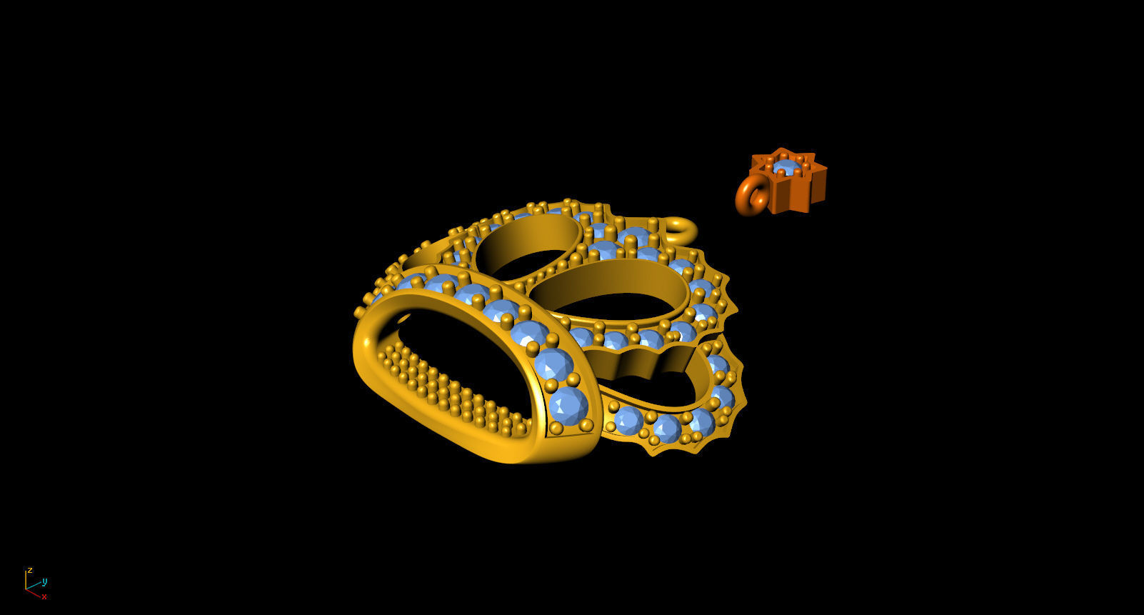 Crown Pendant 3D print model_11