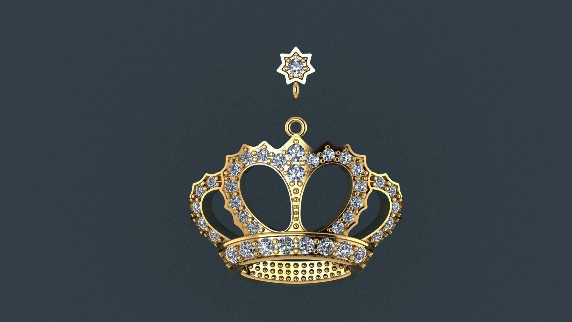 Crown Pendant 3D print model_3