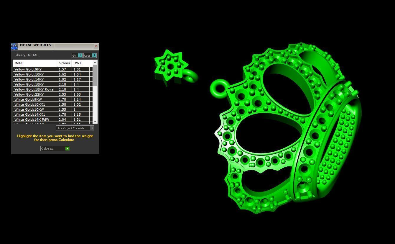Crown Pendant 3D print model_7