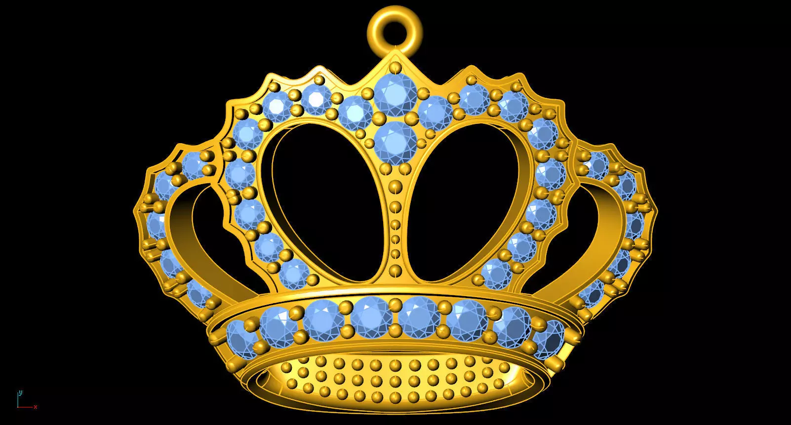 Crown Pendant 3D print model_0