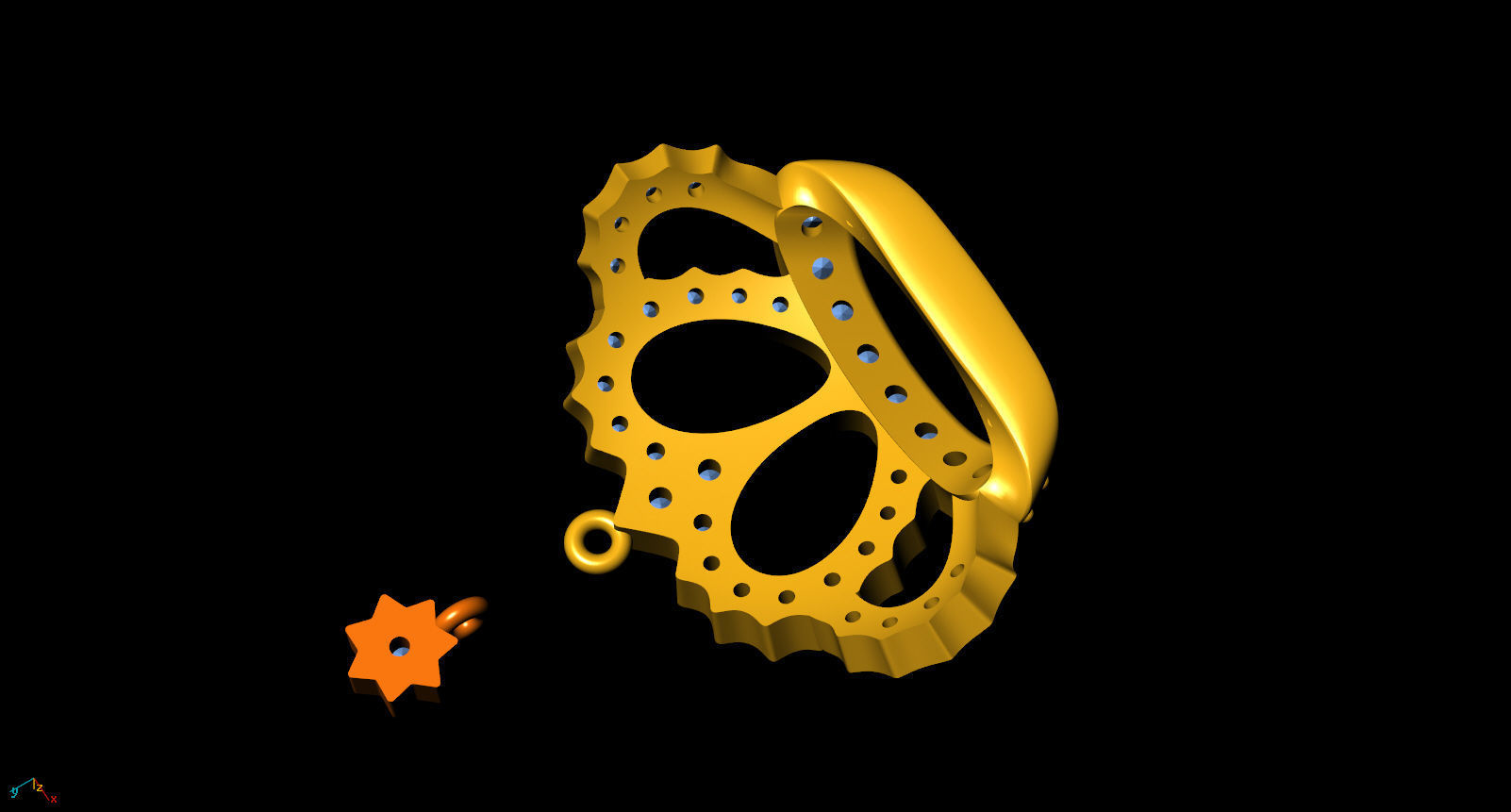 Crown Pendant 3D print model_9