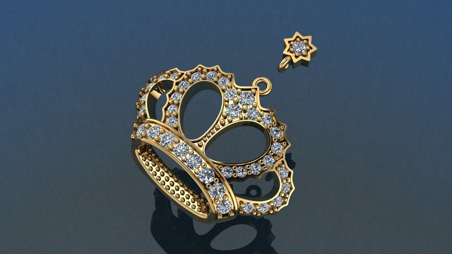 Crown Pendant 3D print model_4