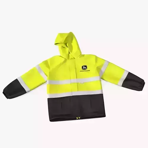 John Deere Safety Rain Jacket High Visibility