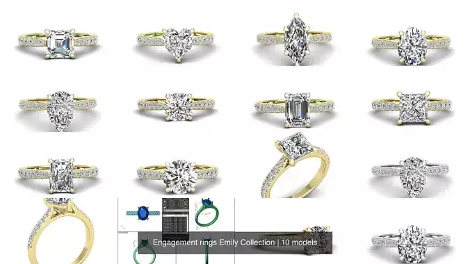 Engagement rings Emily all shapes Collection 