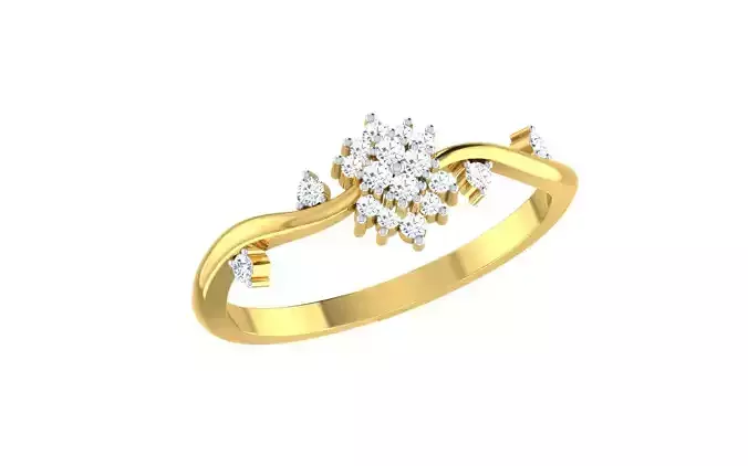 Light Weight Gold Diamond Rings-R-4118