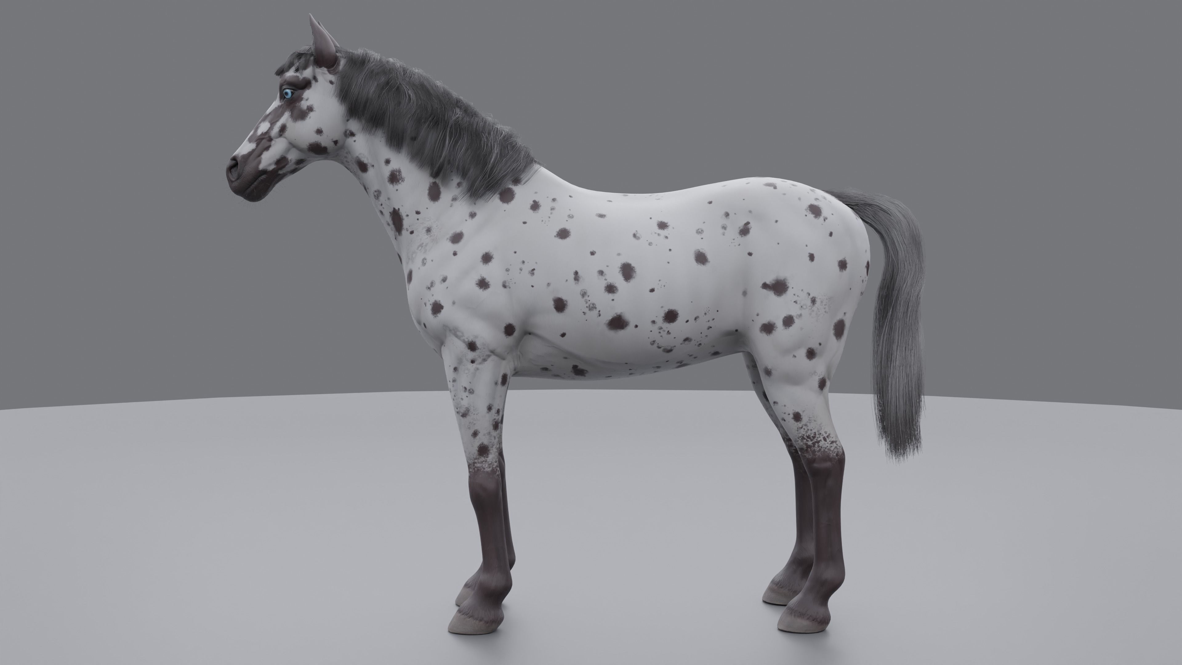 PBR Rigged Horse 4 styles 3D model_26