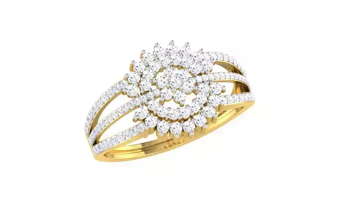 Light Weight Gold Diamond Rings-R-4124