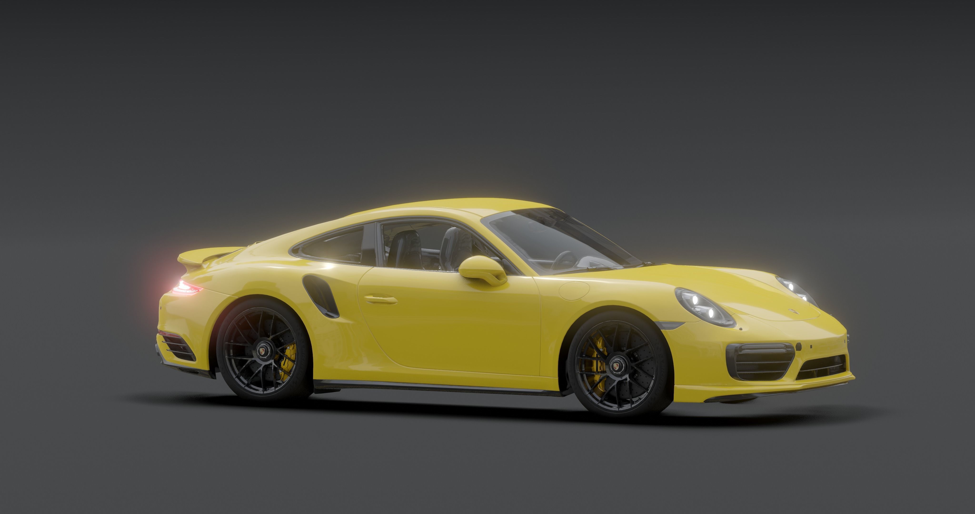 Porsche 911 Low-poly 3D model_2