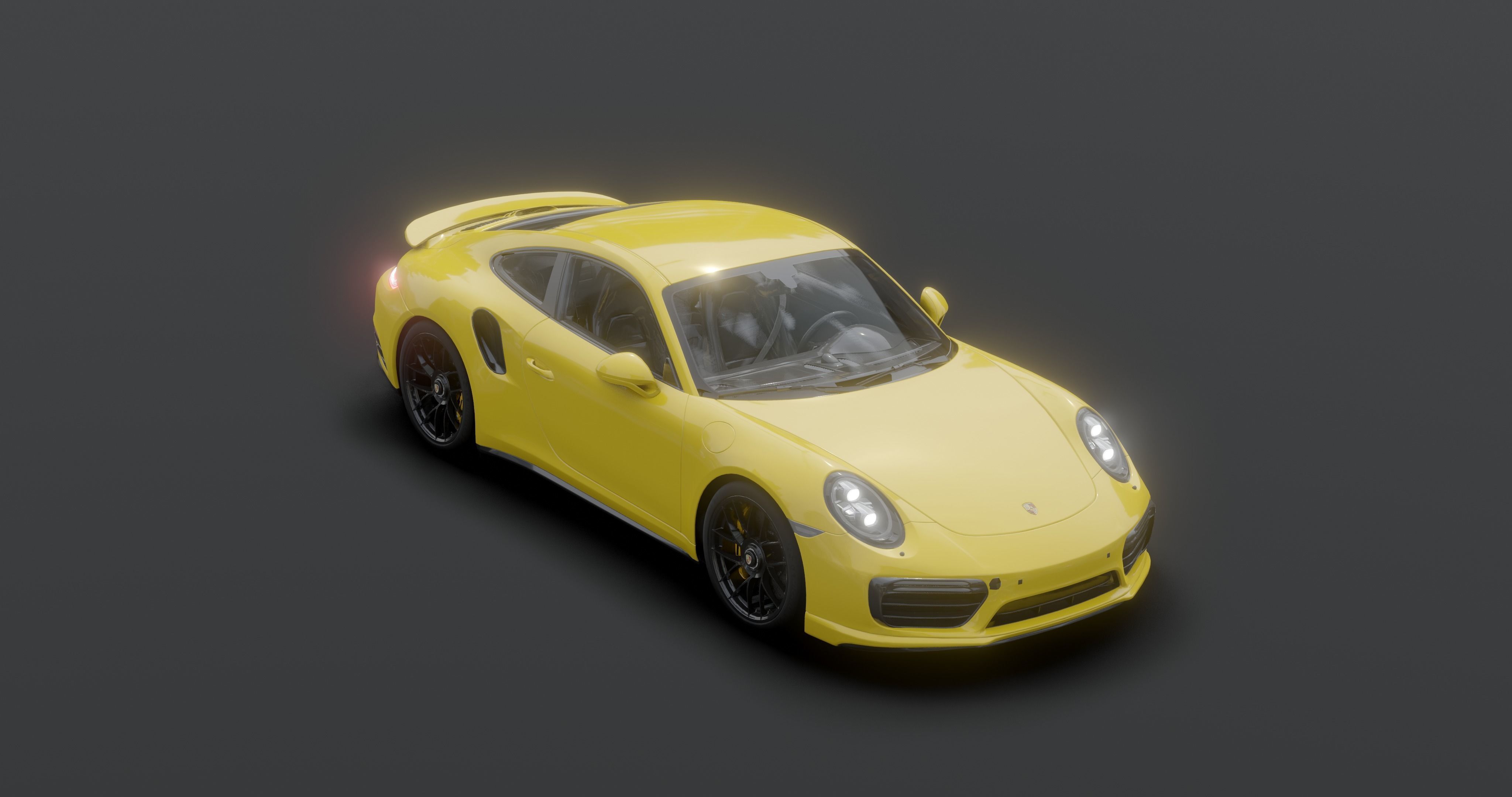 Porsche 911 Low-poly 3D model_14