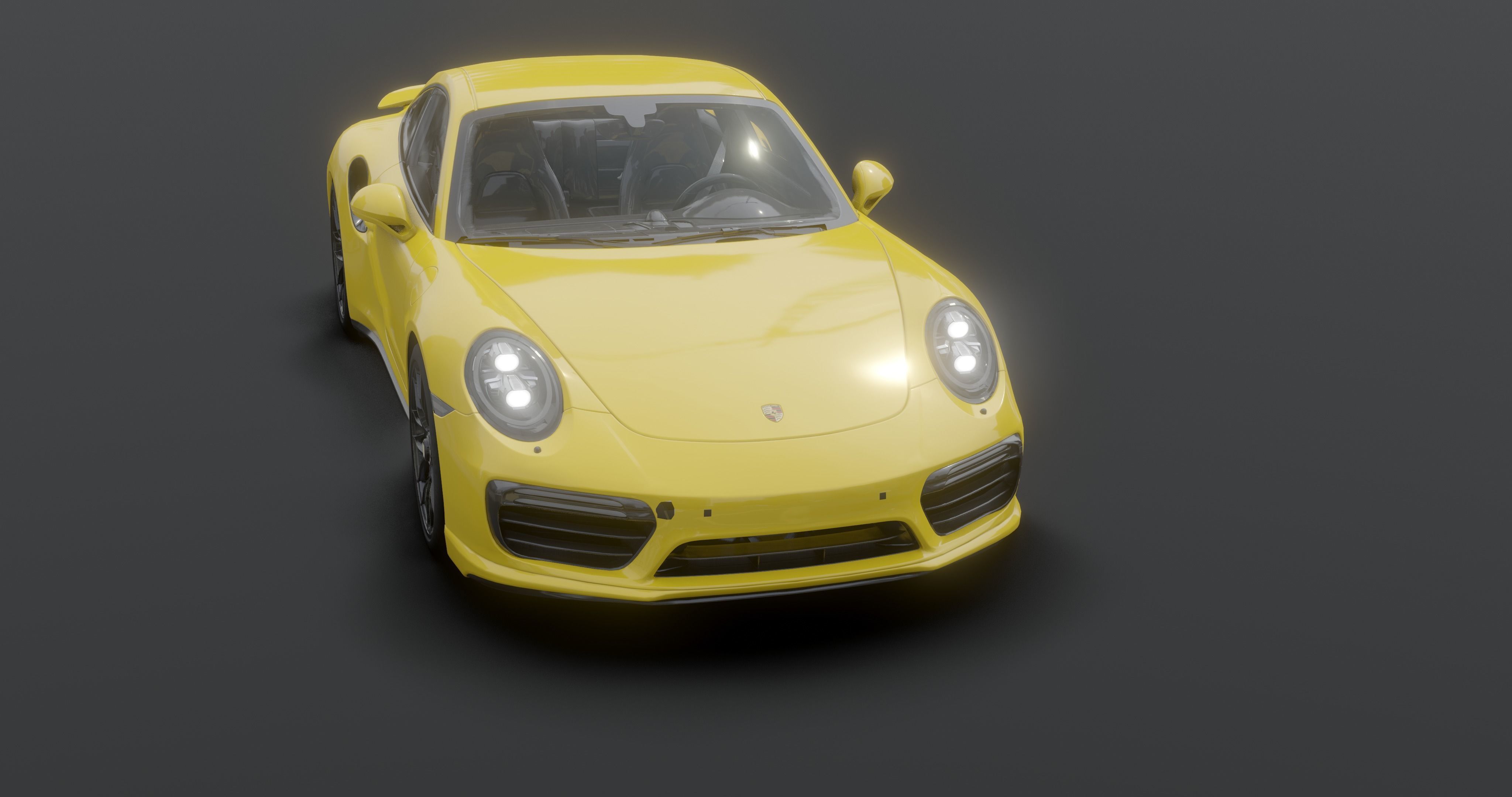 Porsche 911 Low-poly 3D model_22