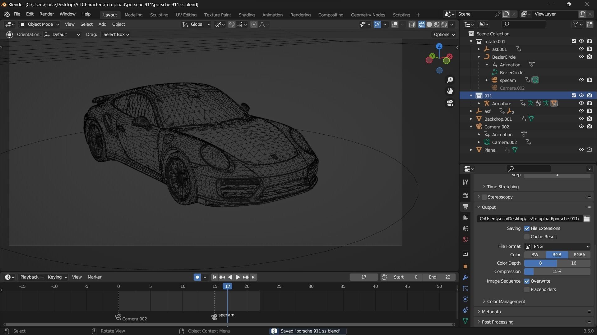 Porsche 911 Low-poly 3D model_21