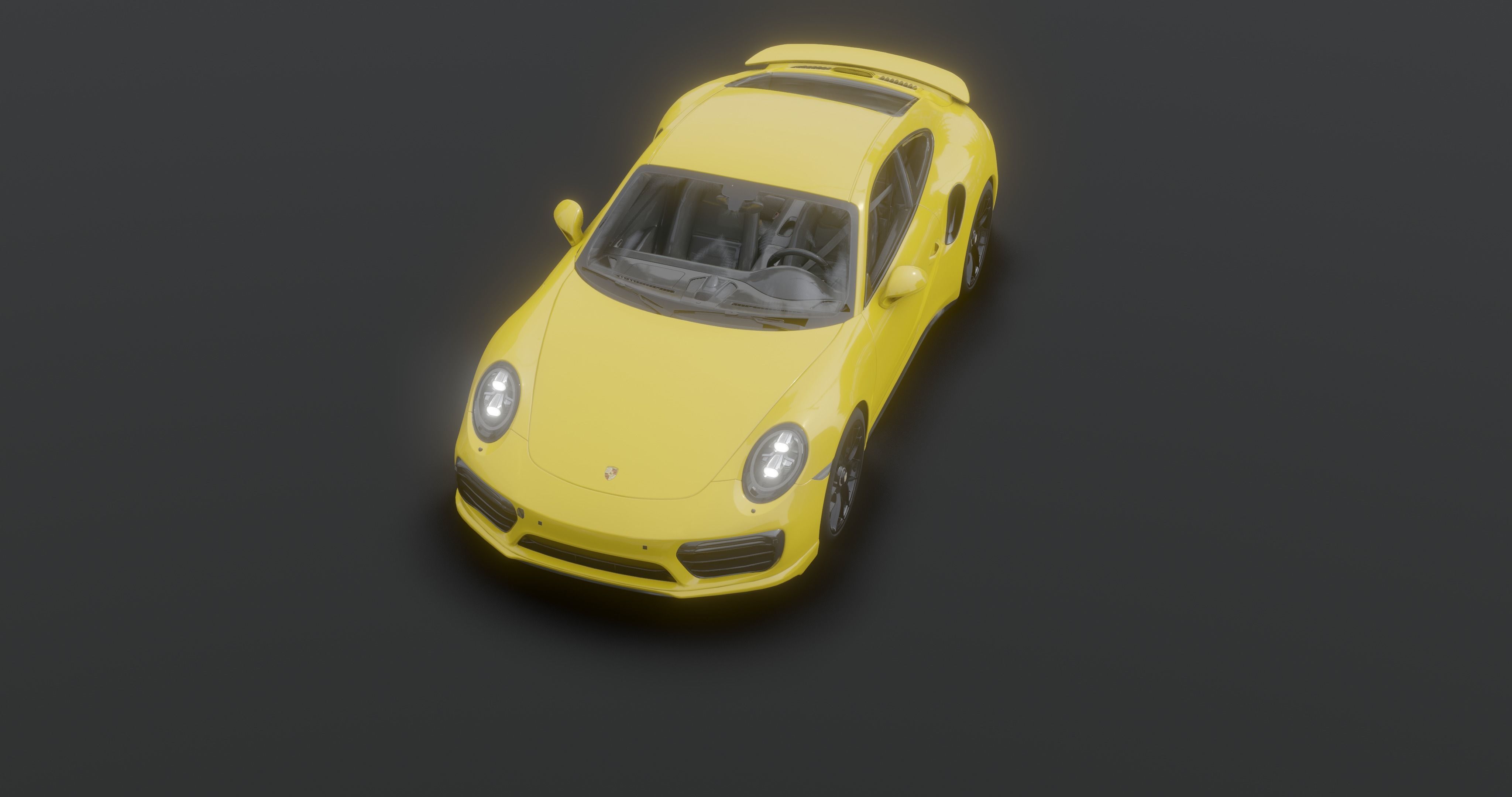Porsche 911 Low-poly 3D model_10