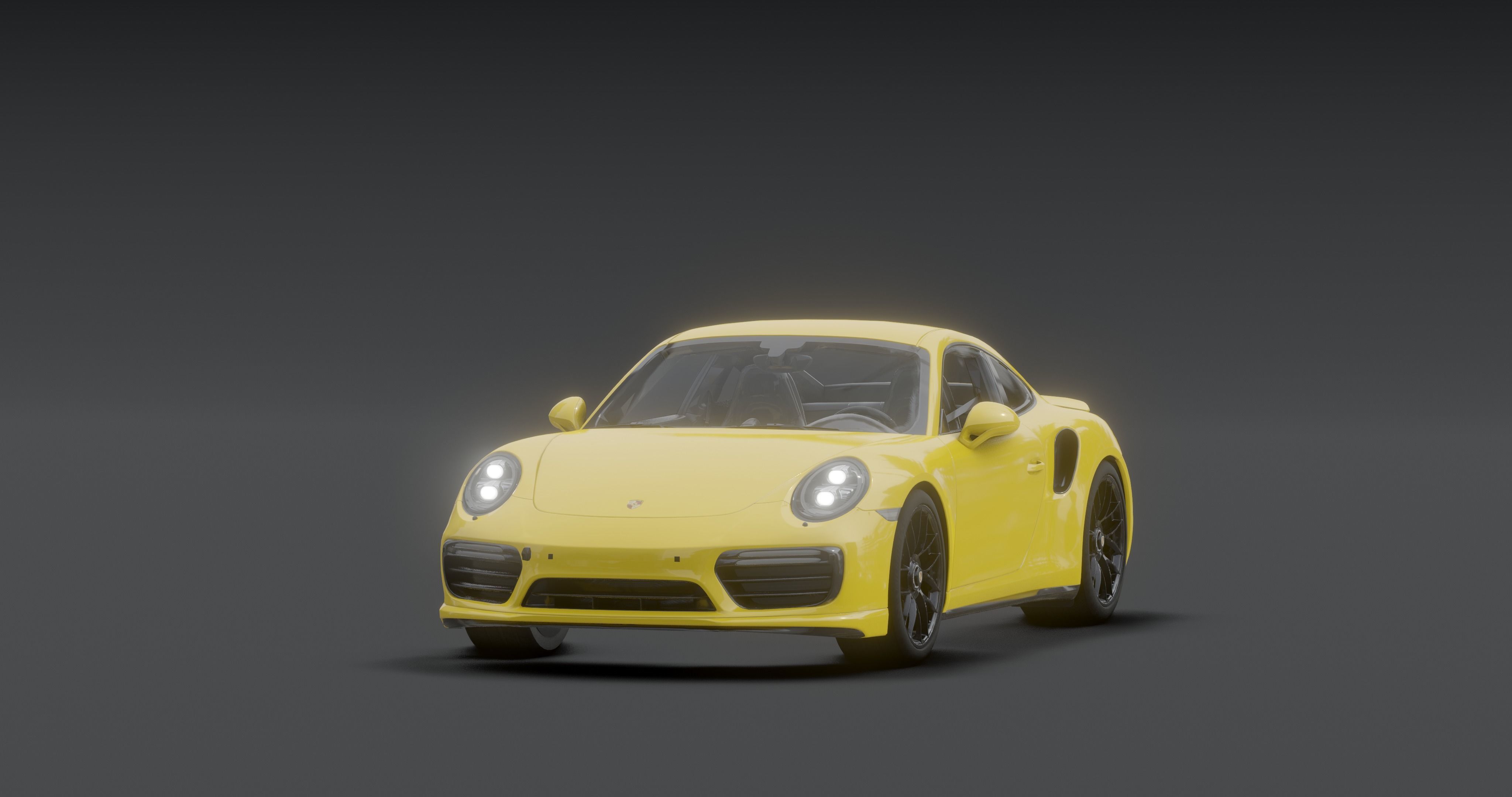 Porsche 911 Low-poly 3D model_13