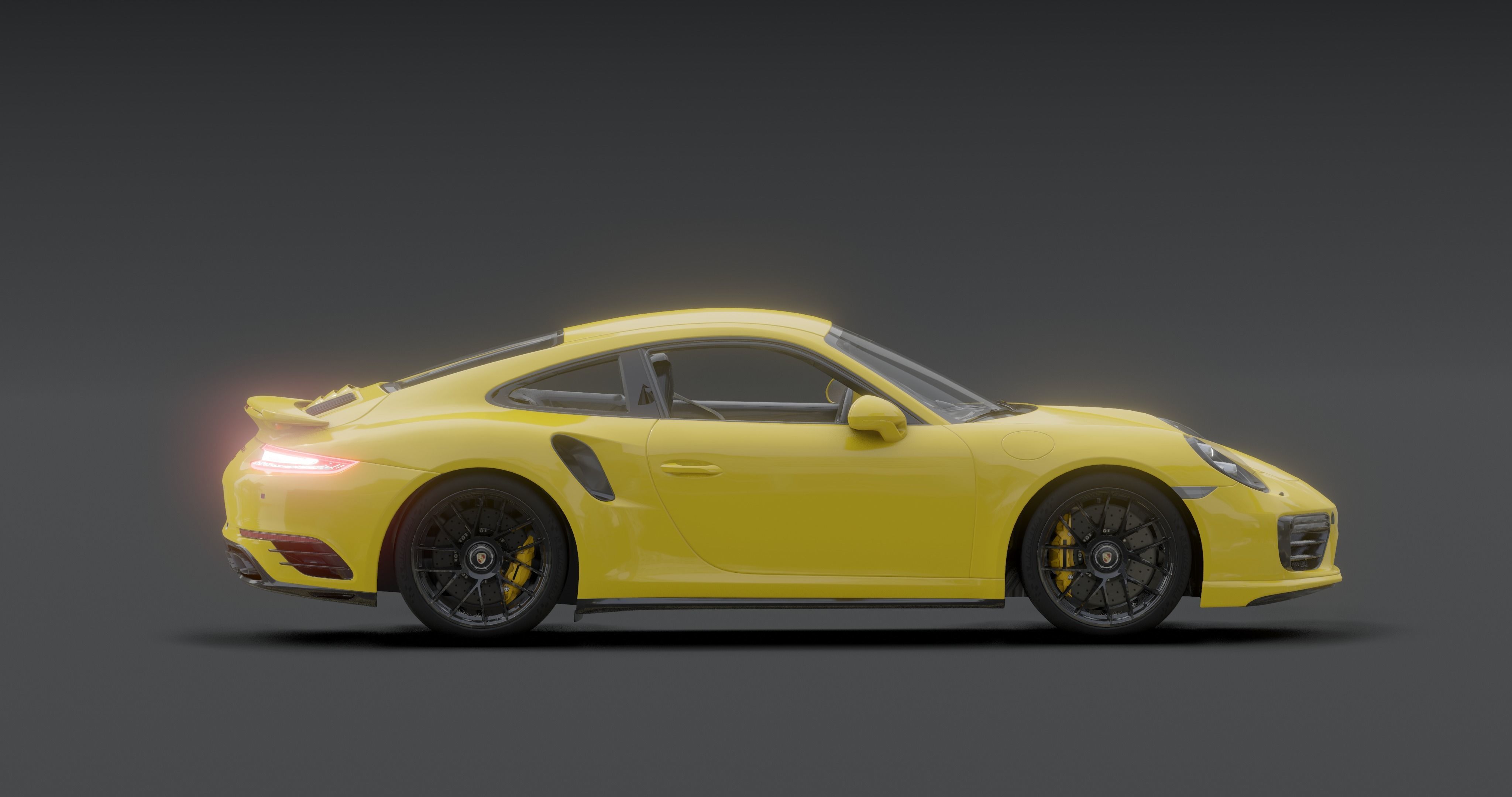 Porsche 911 Low-poly 3D model_3