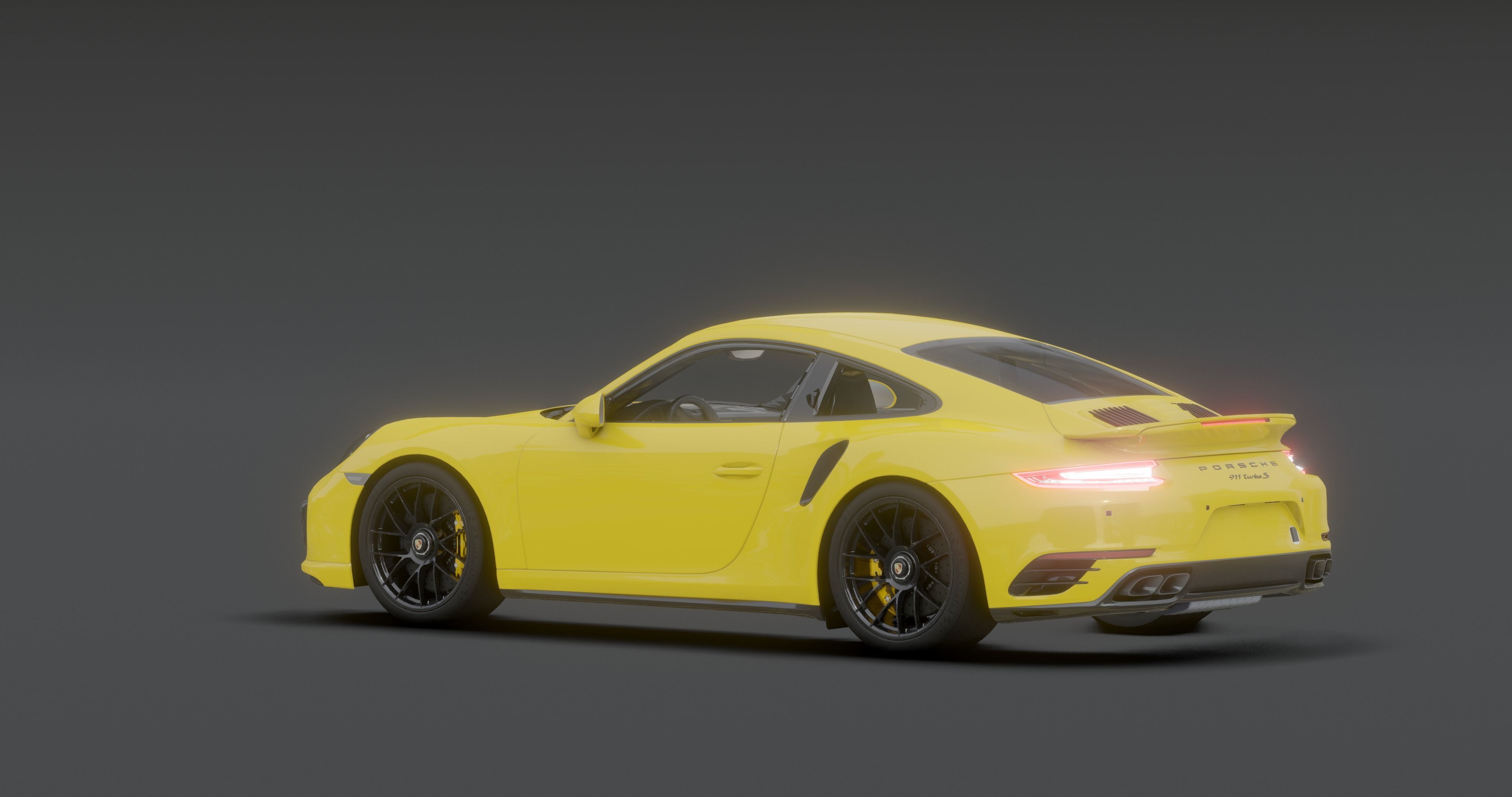 Porsche 911 Low-poly 3D model_17