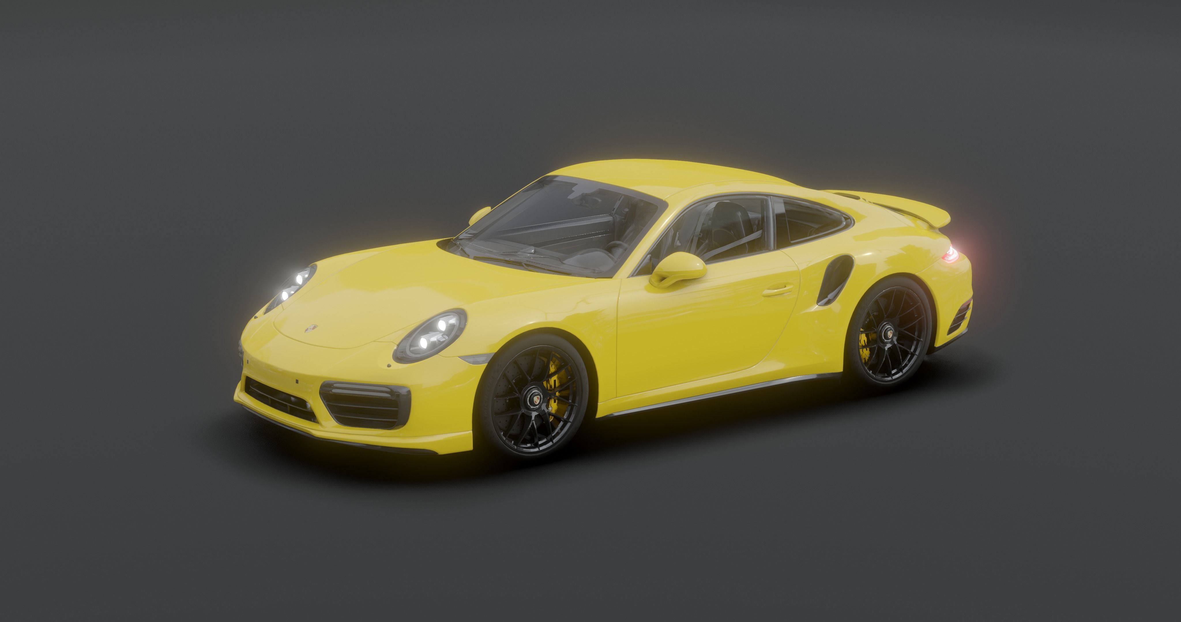 Porsche 911 Low-poly 3D model_23